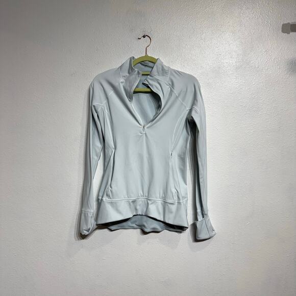 Athleta Light Blue Quarter Zip Top Sz XS - Picture 1 of 12